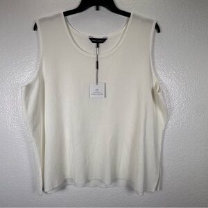 Ming Wang Cream Sleeveless Tank Top